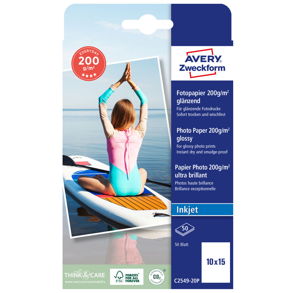Fotopapper Avery Super Glossy 10x15cm 200g 50/fp