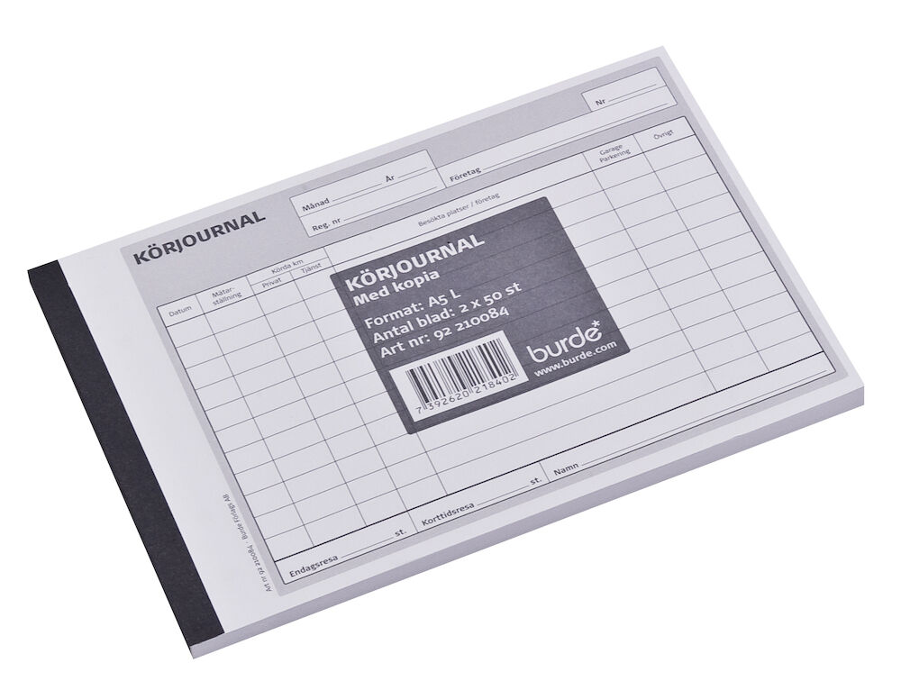 Körjournal A5L 2-färg 2x50blad
