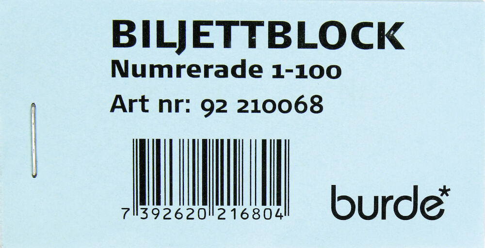 Biljettblock 1-100