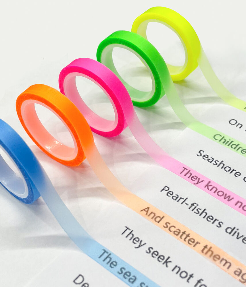 Överstrykningstejp neon 5-pack