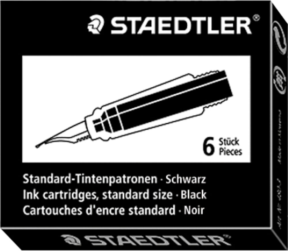 Bläckpatron Reservoarpenna Staedtler 4001 TP6 Kort Svart refill