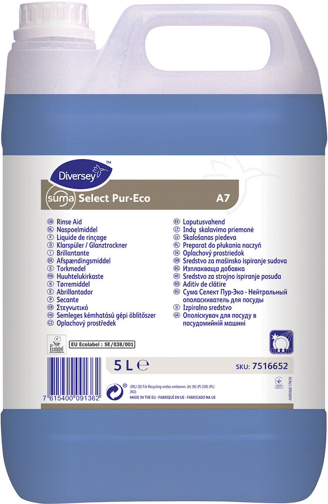 Torkmedel för diskmaskiner Suma Select Pur-Eco A7 5 Liter