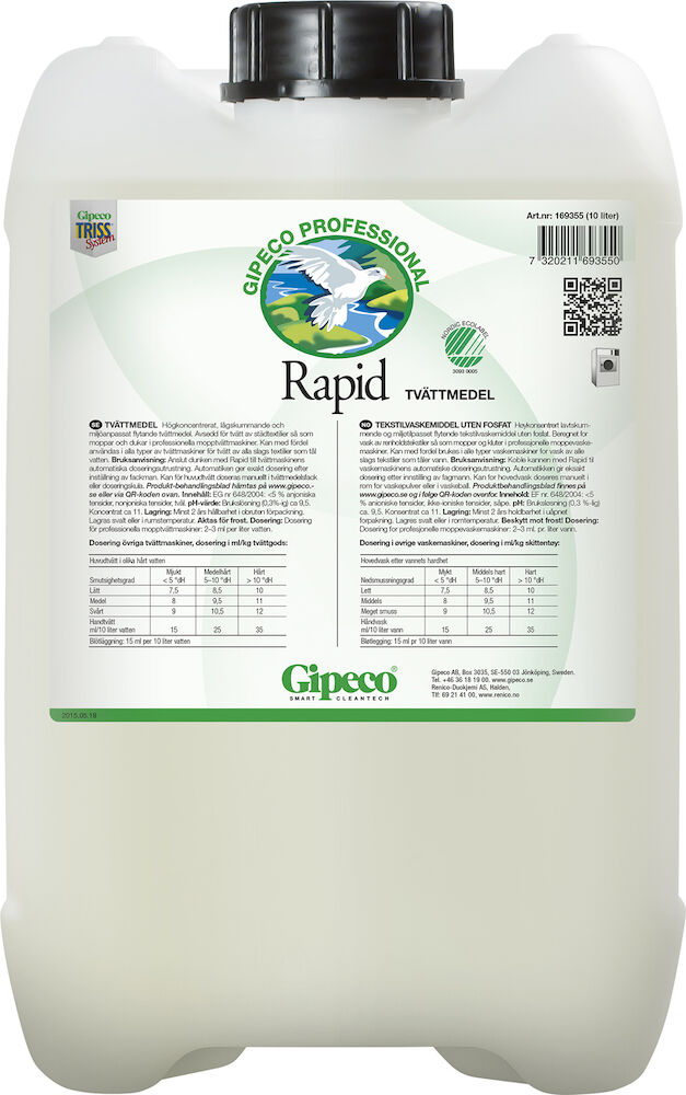 Tvättmedel flytande Gipeco Rapid 10 Liter