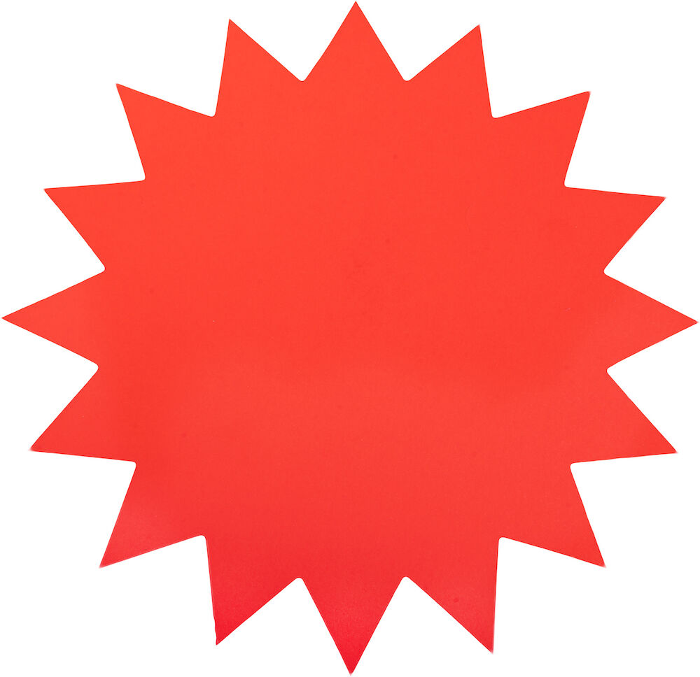 Skyltkartong Stjärna Ø180 mm 25-pack