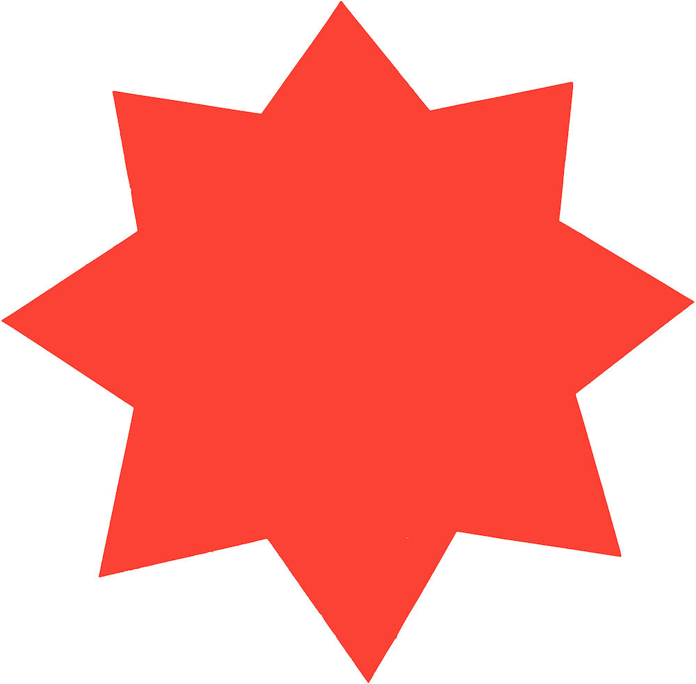 Skyltkartong Stjärna Ø350 mm 25-pack