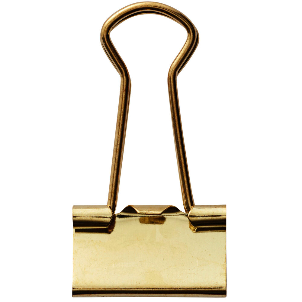 Pappersklämma Fold Back 19mm guld 10/fp