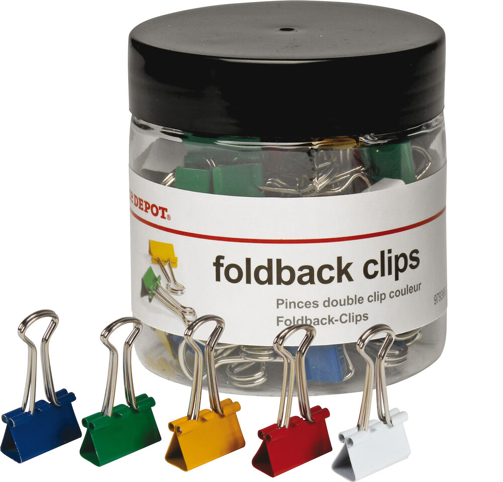 Pappersklämmor 19mm sort.färg 50/fp