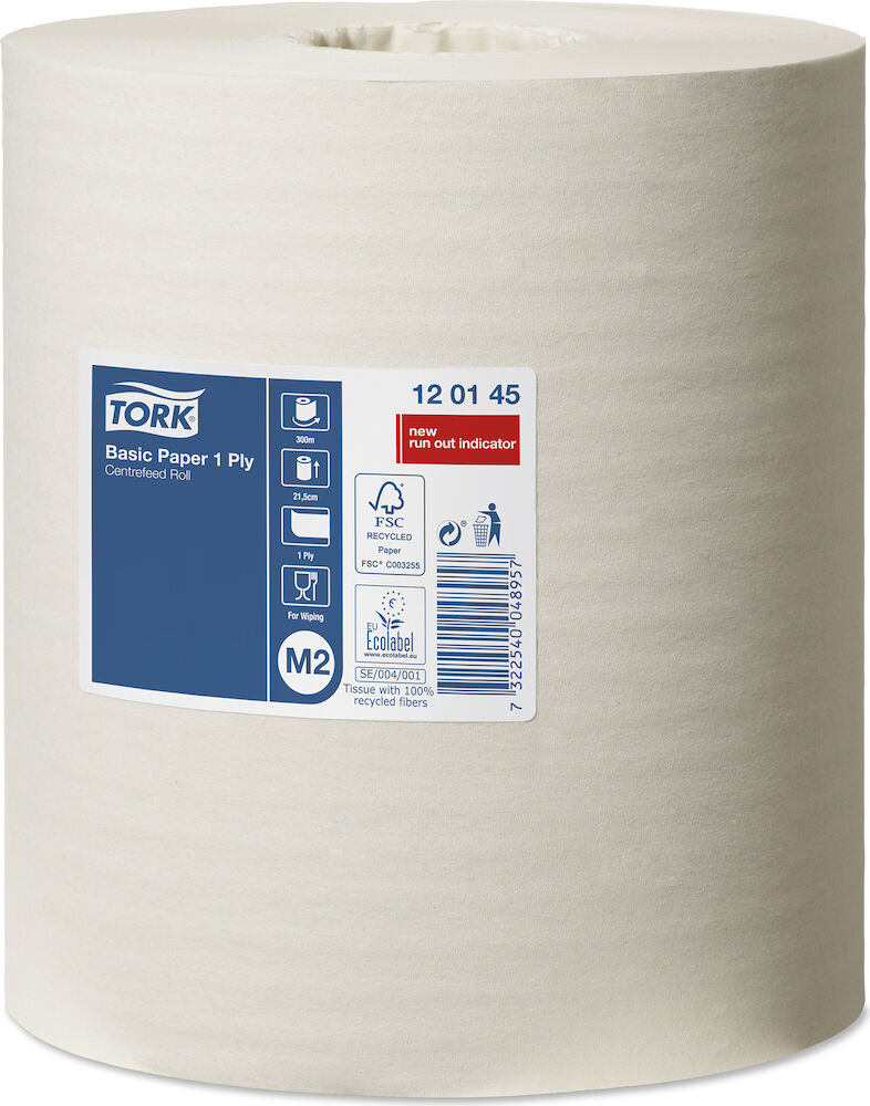 Avtorkningspapper Basic M2 1-lager Tork 300 meter