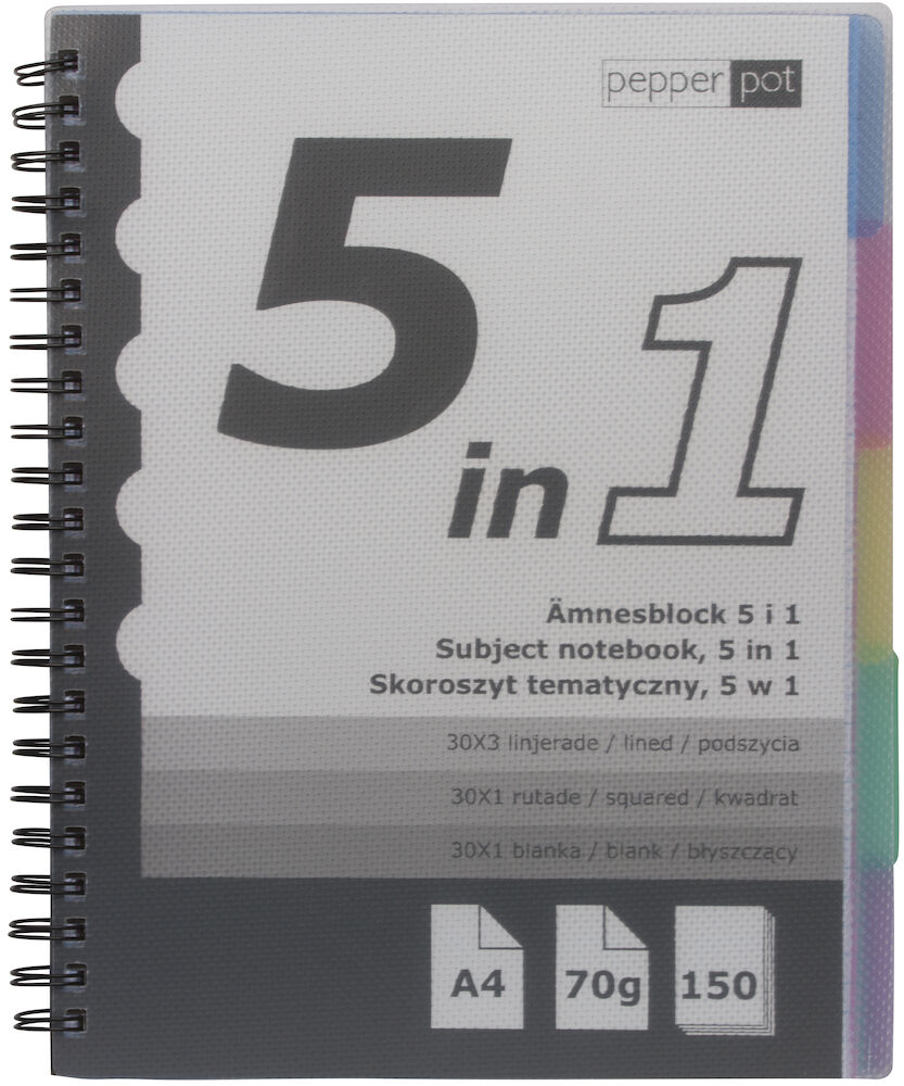 Ämnesblock 5flikar 150blad