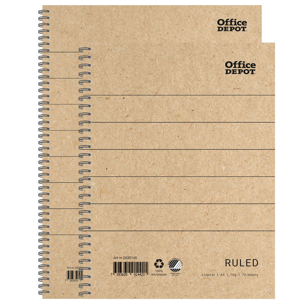 Kollegieblock Recycle A4/A5 70g 70blad linjerat