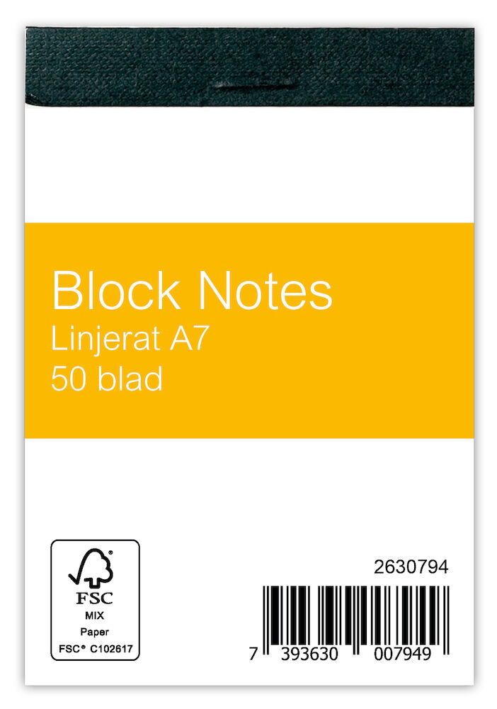 Blocknotes A7 50blad linjerat