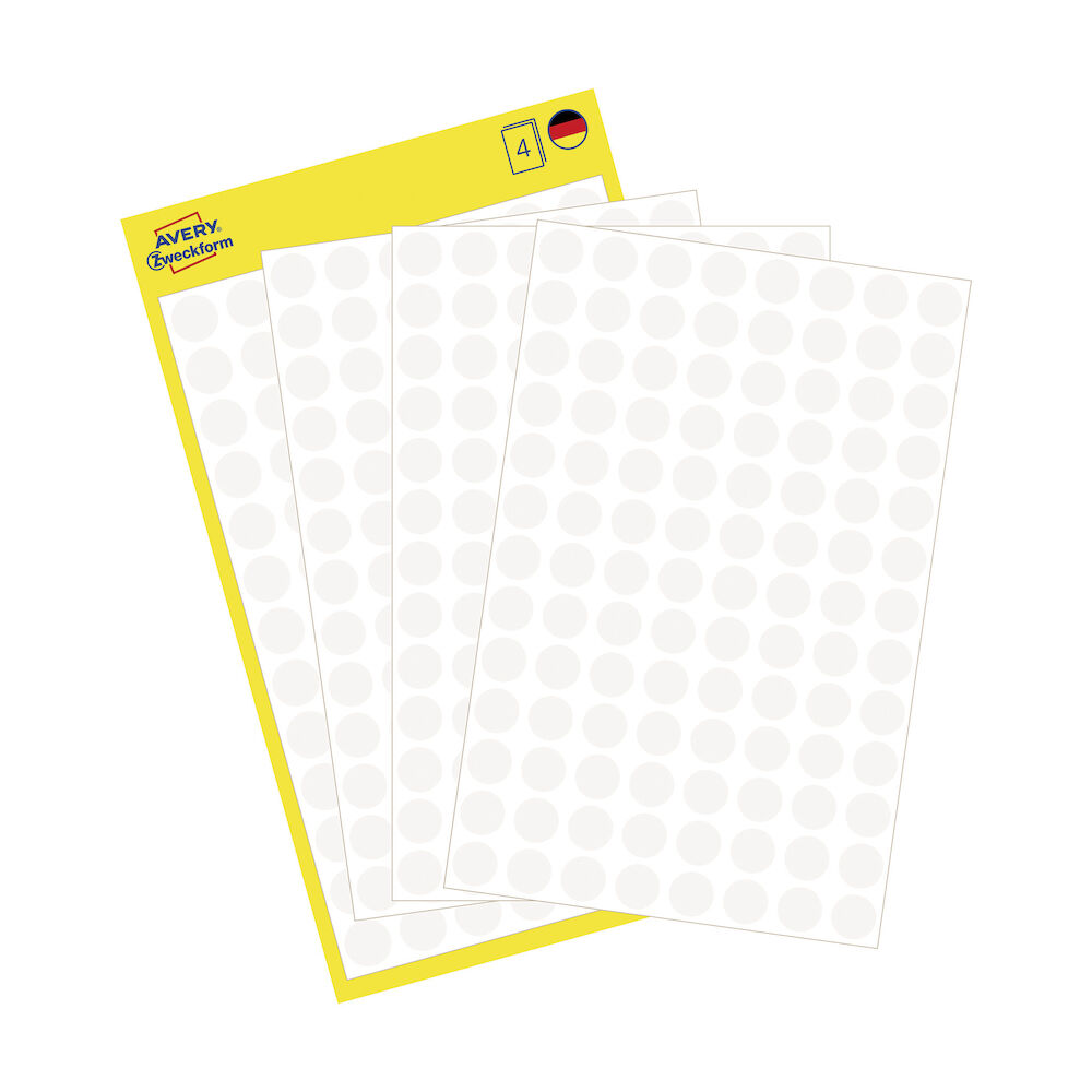 Märketiketter Runda 8mm Avery