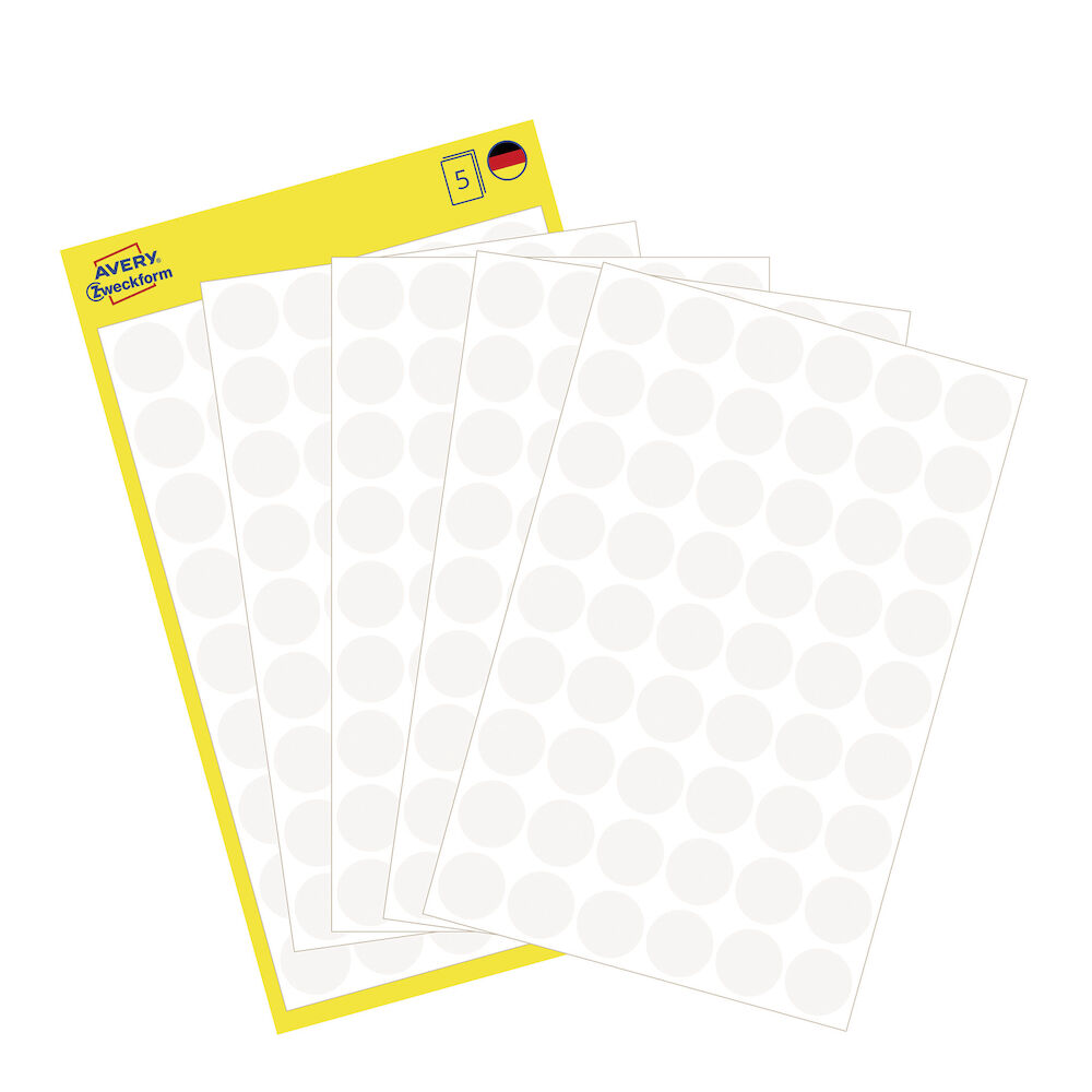 Märketiketter Runda 12mm Avery