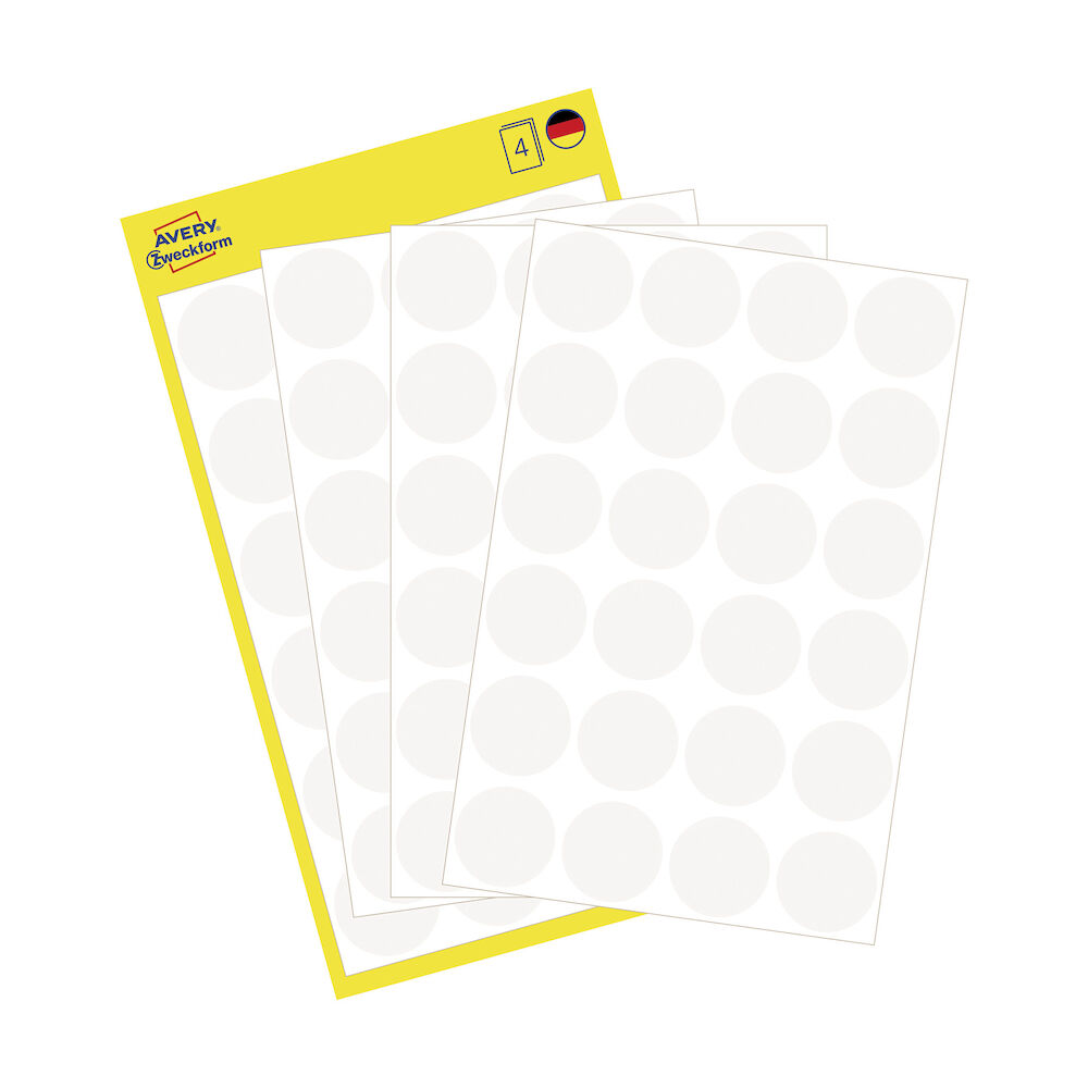 Märketiketter Runda 18mm Avery