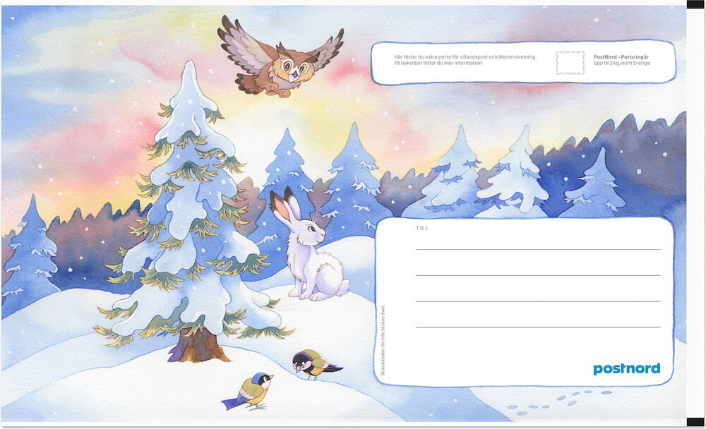 Presentpåse med porto Vinterhare
