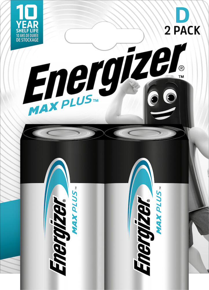 Energizer Batteri Max Plus Alkaliskt D 2-pack
