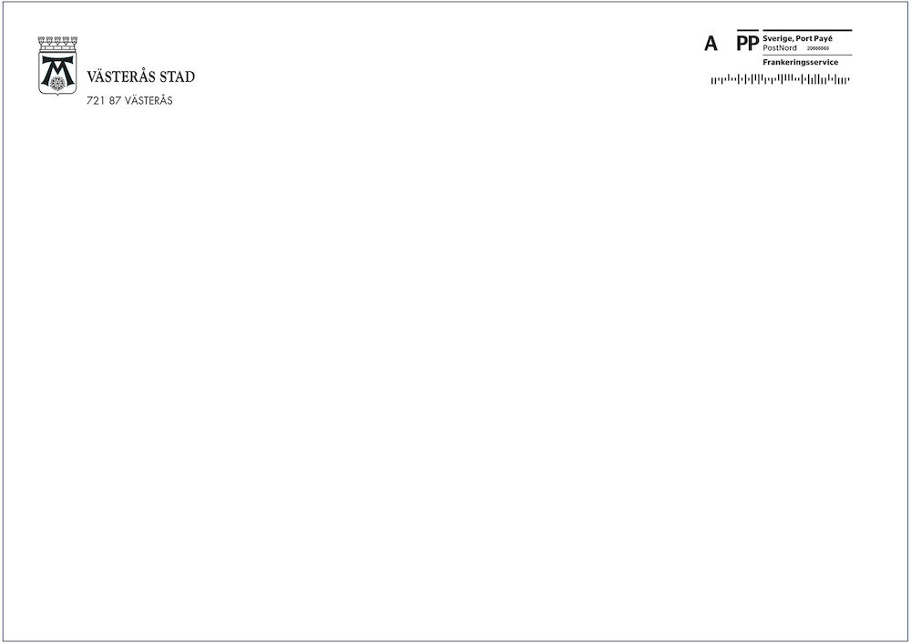 VÄS Kuvert C4r 1-f postenfrankservice 500 st/fp