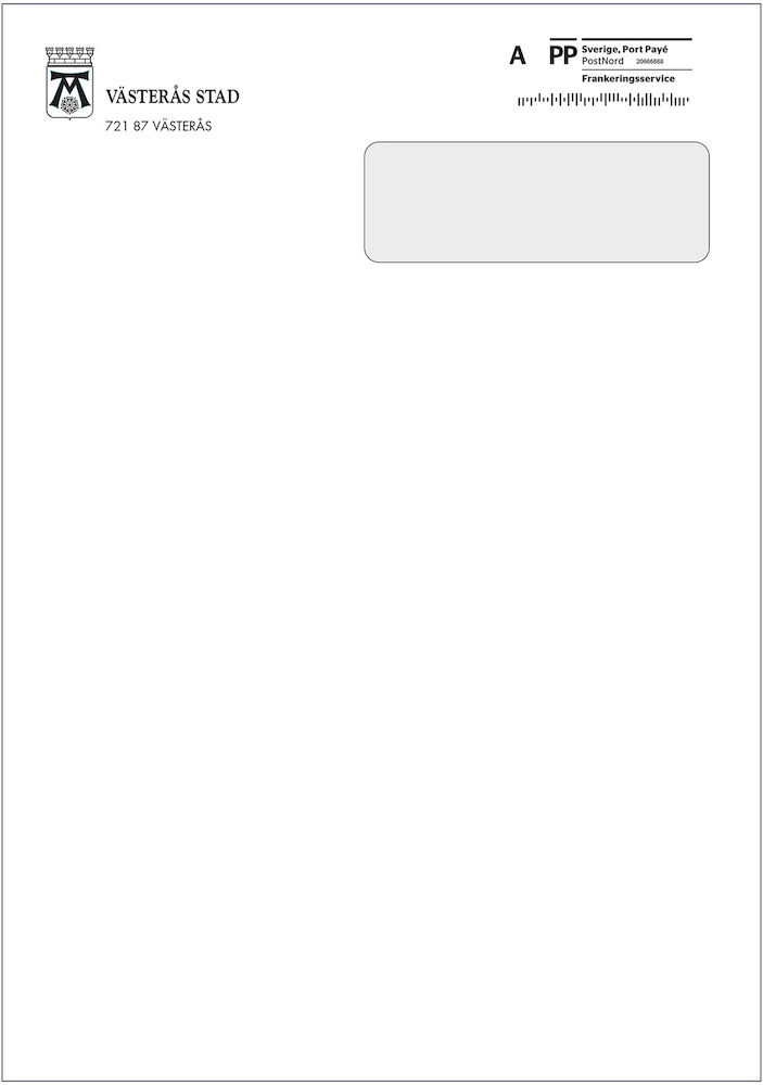 VÄS Kuvert E4S H2r Posten frankeringsservice 500 st/fp