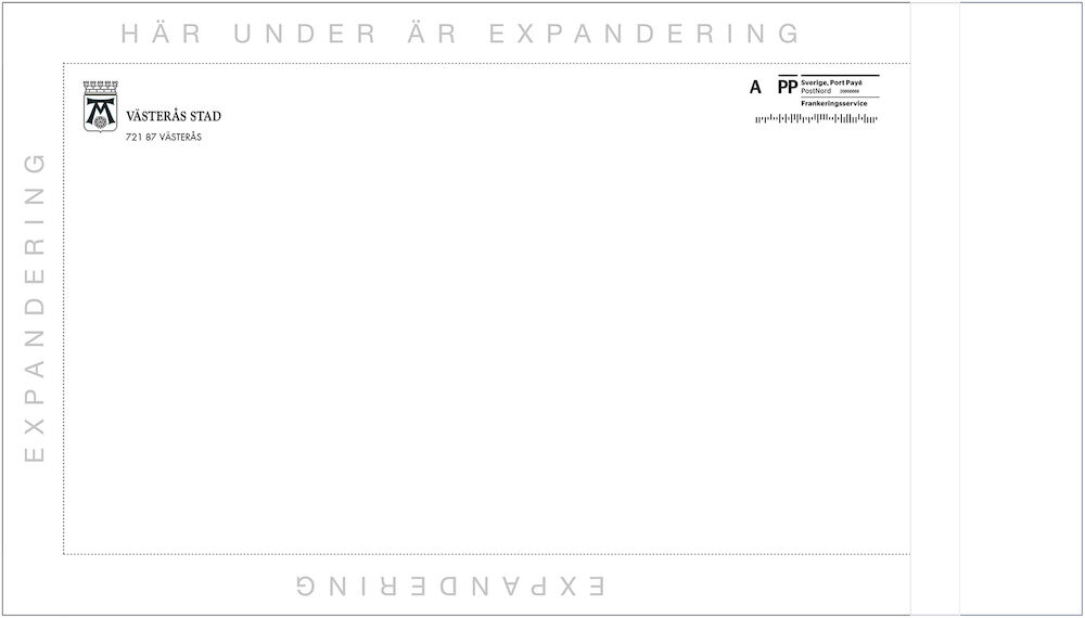 VÄS Kuvert B4r Expander Postens frankeringsservice 500 st/fp