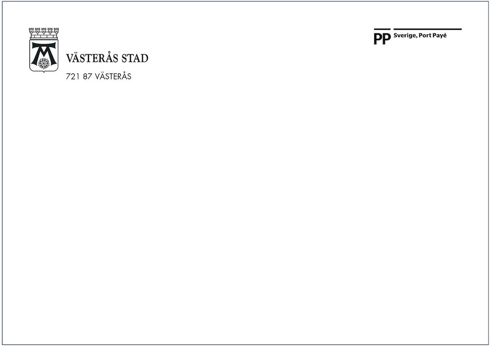 VÄS Kuvert C5s portobetalt stämpel 500 st/fp