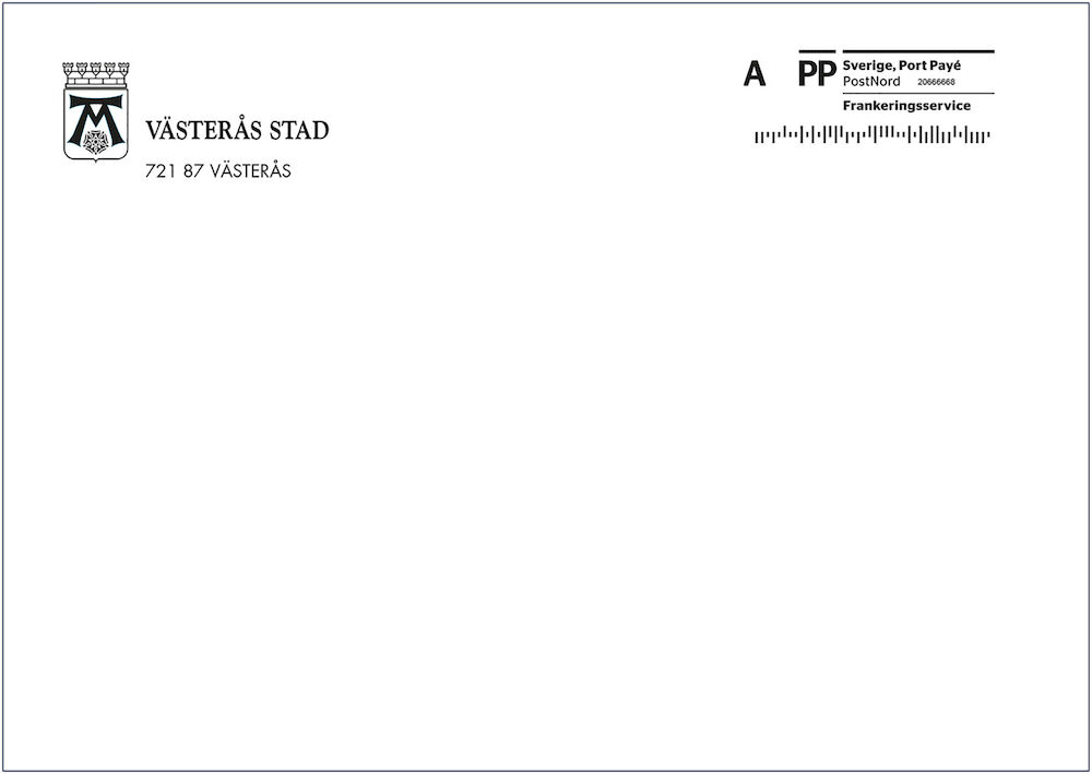 VÄS Kuvert C5r  med streck kod 500 st/fp