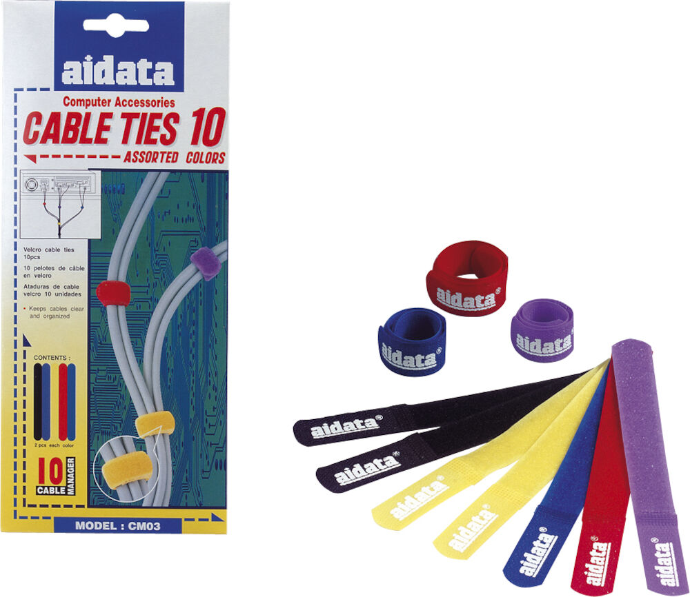 Kabelhållare med kardborrband Deltaco