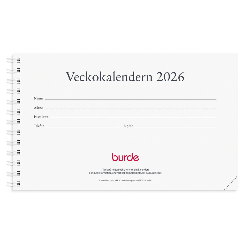 Veckokalendern refill 2026 Burde