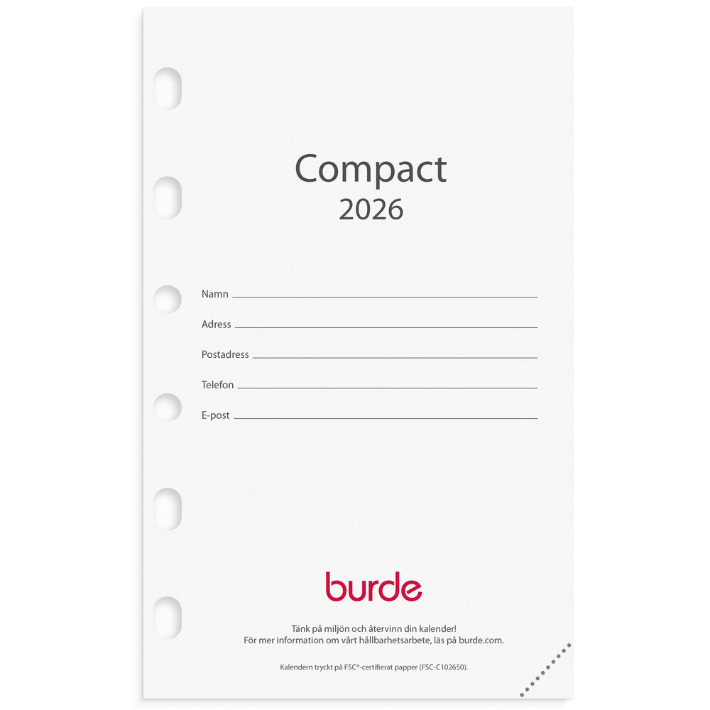 Compact kalendersats 2026