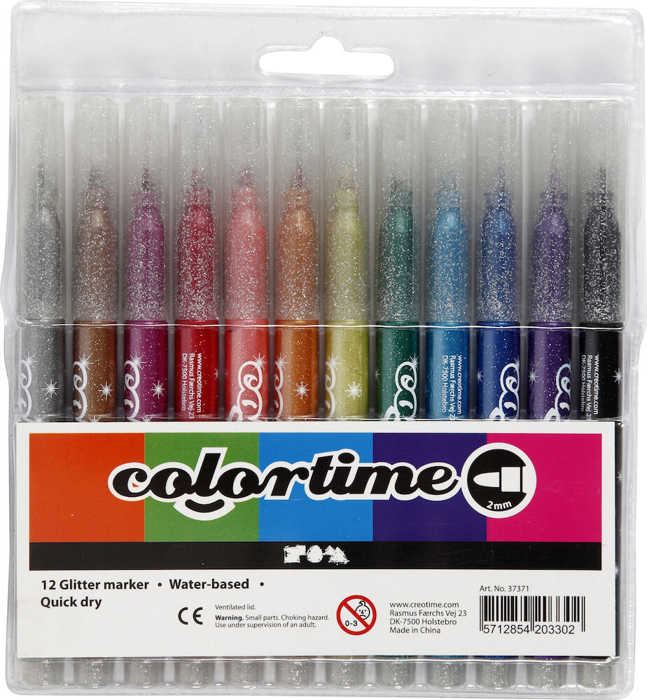 Tuschpennor Colortime Glitter