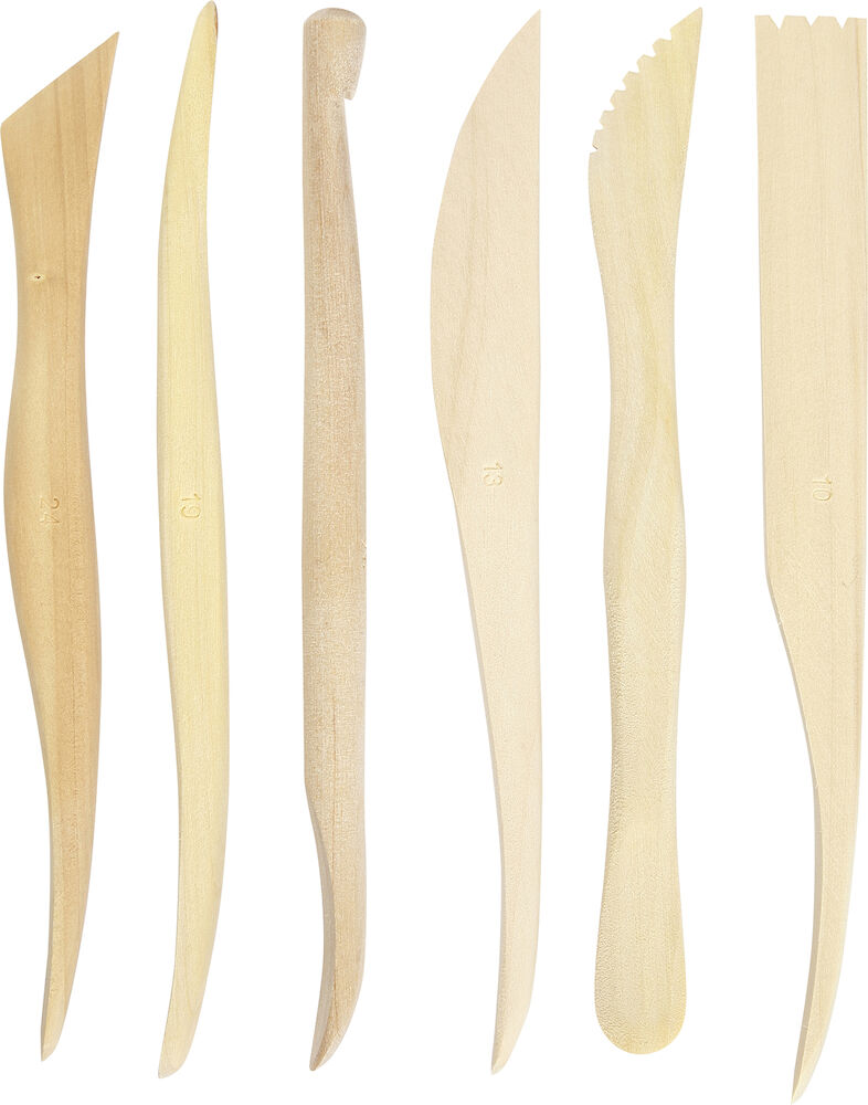 Modelleringspinnar trä 6-pack