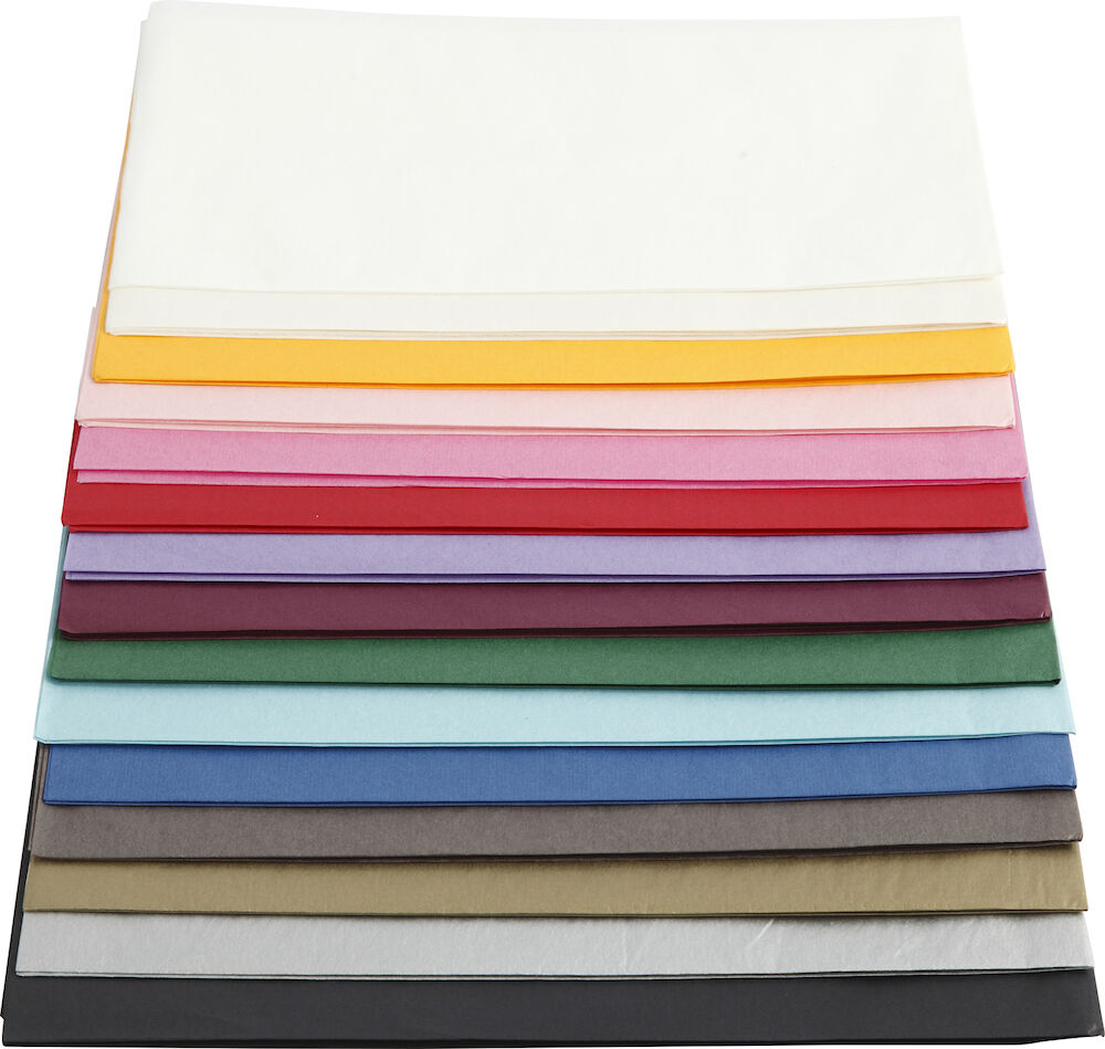 Silkespapper 50x70cm sorterade färger 30/fp