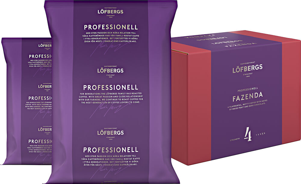 Kaffe Löfbergs Professionell Fazenda Hela Bönor Mörkrost 1000 Gram