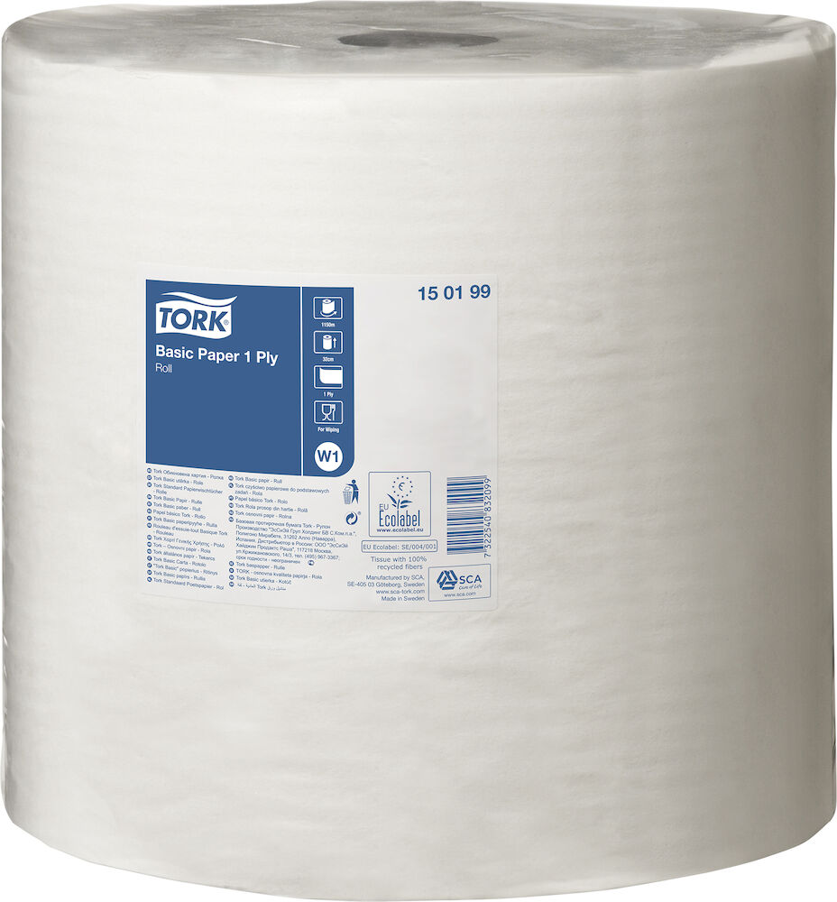 Avtorkningspapper Basic Papper W1 1150 meter Tork