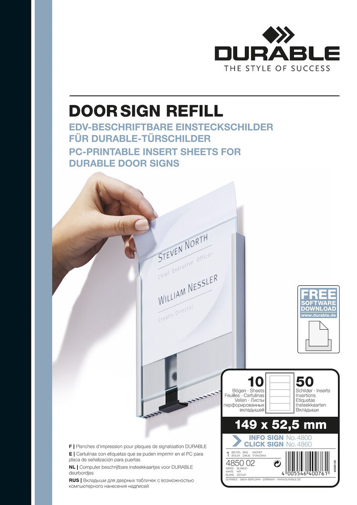 Etiketter Info Sign refill 149x52,5 mm vit