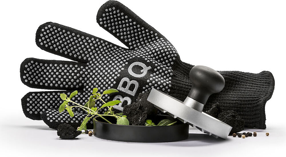 Hamburgerpress och grillvante