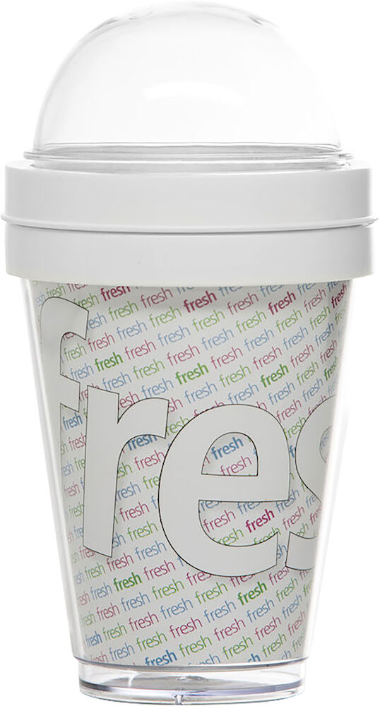 Fresh yoghurtbägare ilägg, vit