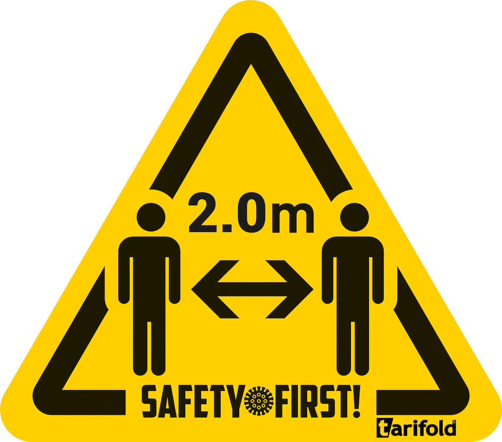 Varningsklistermärke "Håll avstånd till varandra 2 meter"  4 st/fp