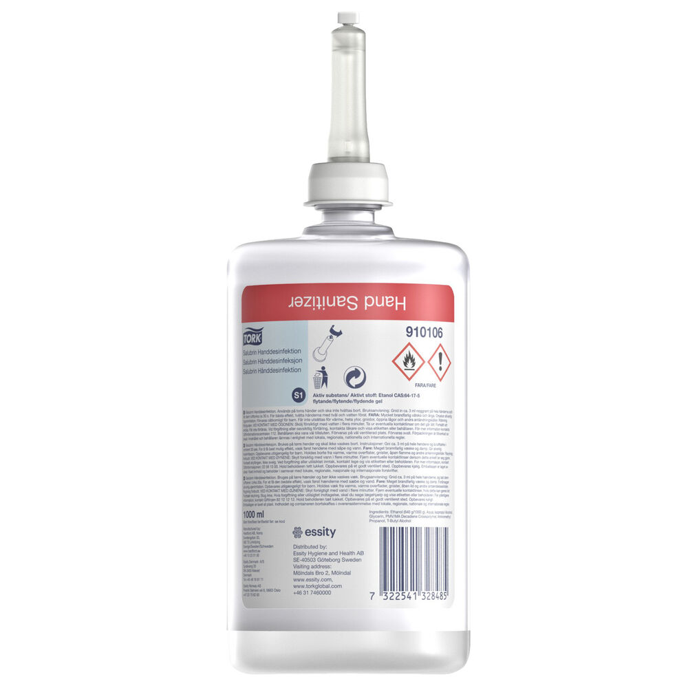 Handdesinfektion Alkoholgel Salubrin S1 70% 1 liter Tork