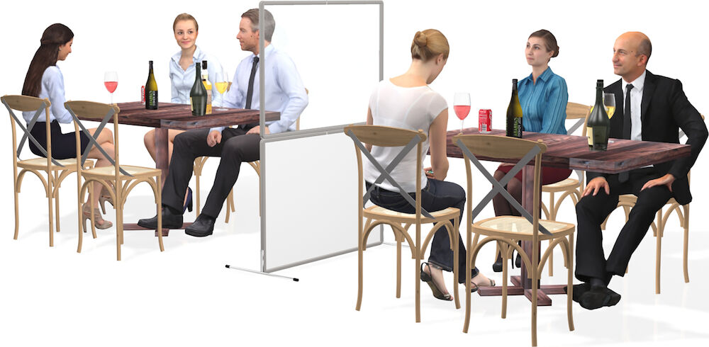 Skyddsskärm basic - 2 transparenta 100 x70 cm