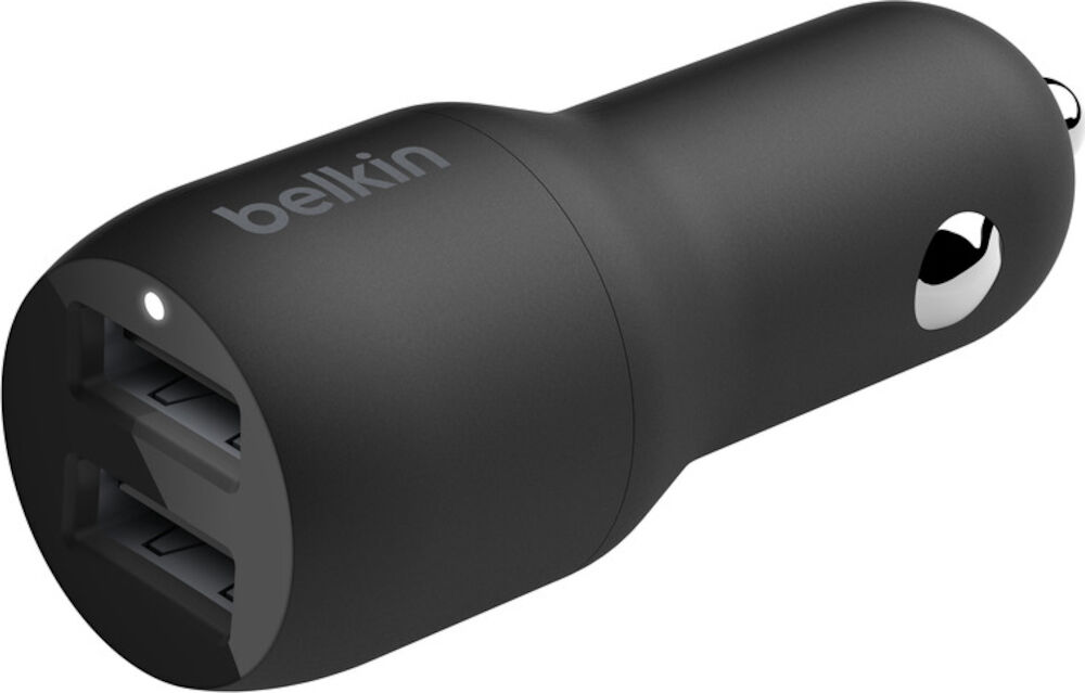 Billaddare Belkin BOOST CHARGE Dual USB-A 24W 1m Lightning-USB svart