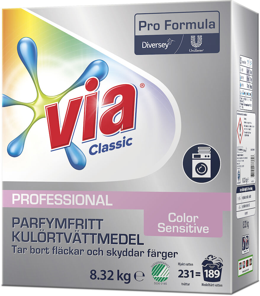 Tvättmedel Via Professional Color Sensitive+ 8,32 kg
