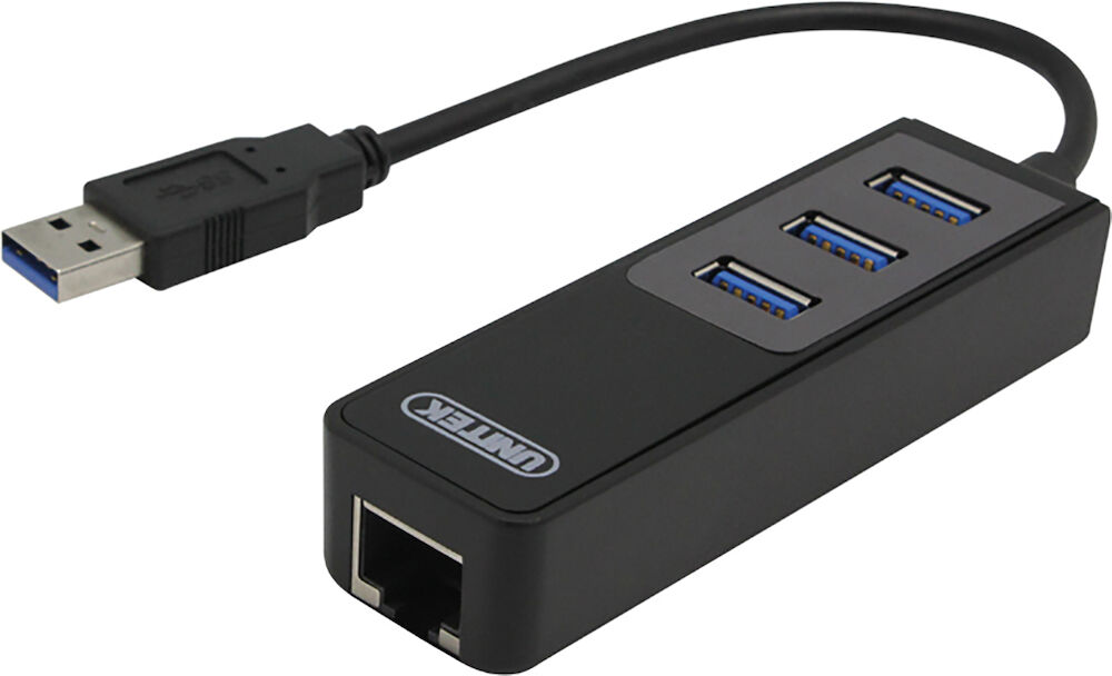 USB 3.0 nätverksadapter Deltaco 10/100/1000Mbps Svart