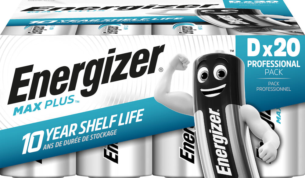 Energizer Batteri Max Plus Alkaliskt D 20-pack