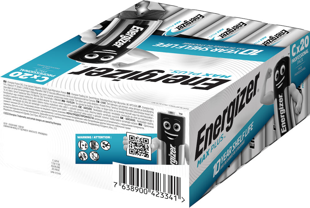 Energizer Batteri Max Plus Alkaliskt C 20-pack
