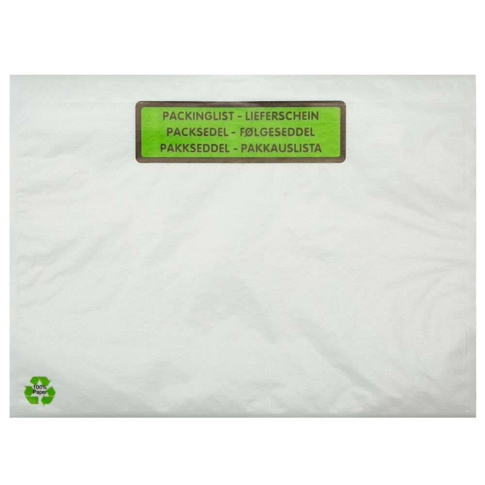 Packsedelskuvert papp med tryck 1000 st/fp