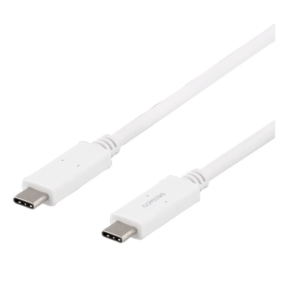 Laddkabel USB-C till USB-C Vit 1 meter