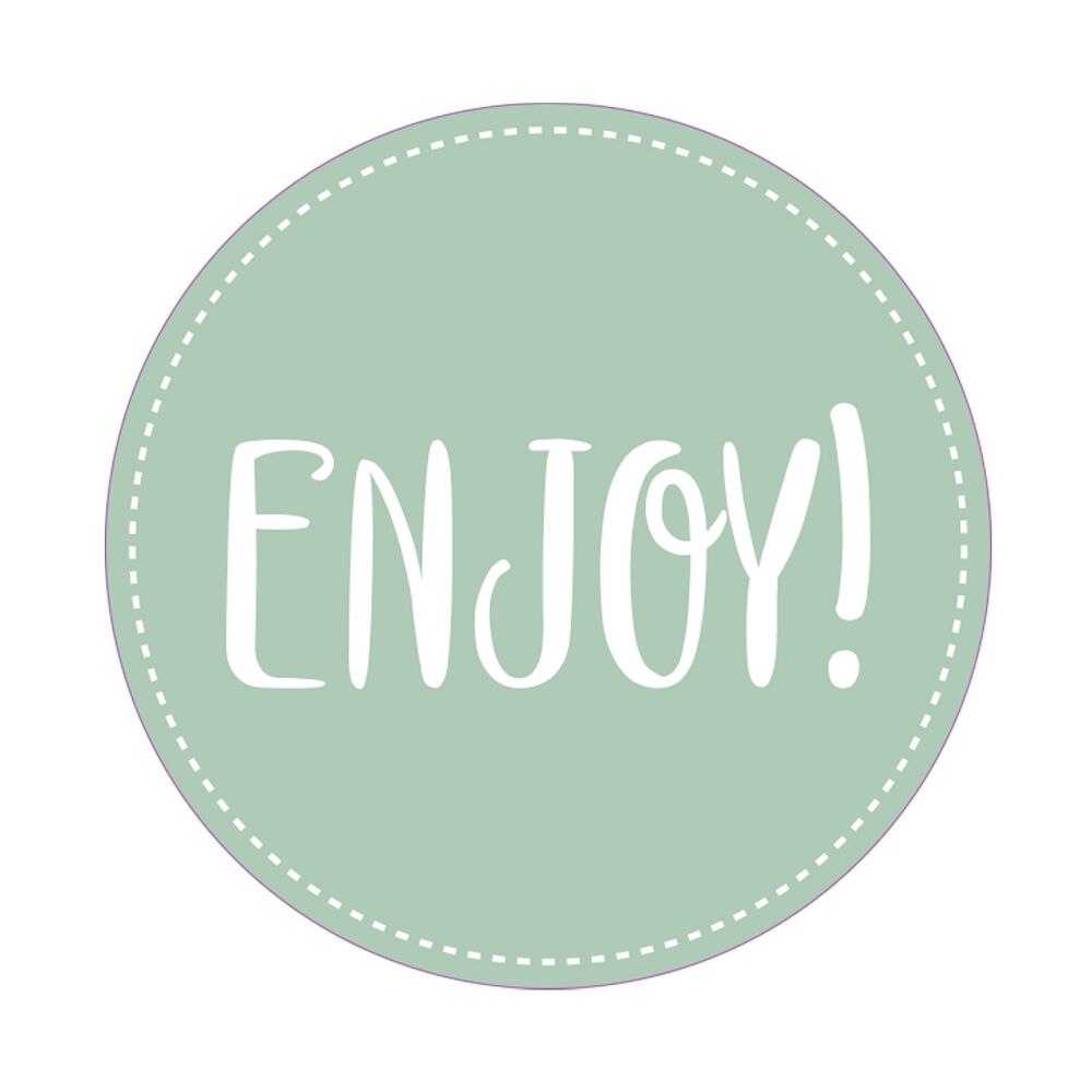 Etikett ENJOY! Ø50 mm 500 st/fp