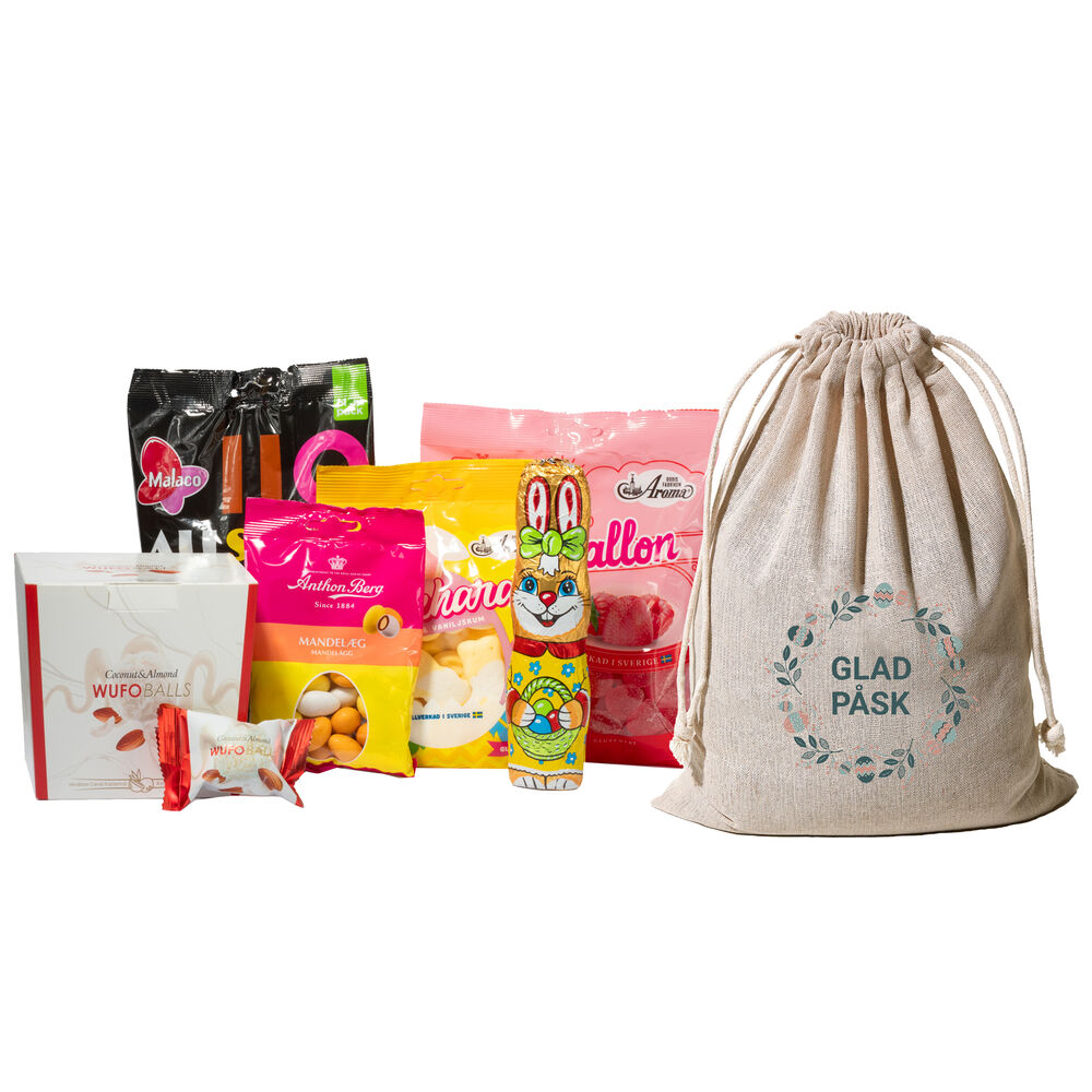 Linnesäck med godis 1070 g Goody