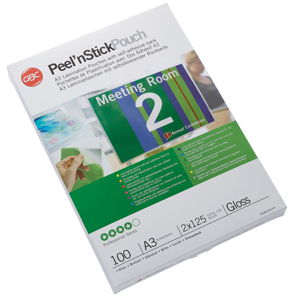 Lamineringsfickor Peel'n Stick A3 Gloss GBC