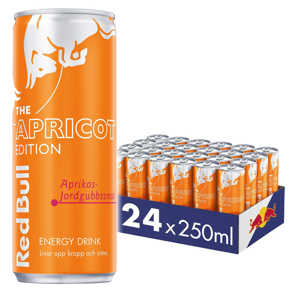Energidryck Red Bull Apricot Edition 25 cl inkl pant
